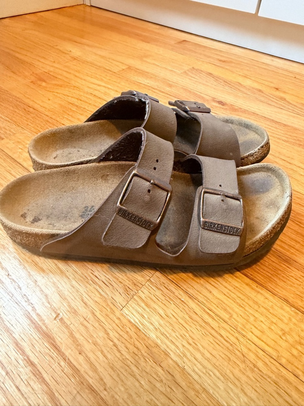 Birkenstock Kids Arizona Two-Buckle Sandals in Brown size 34